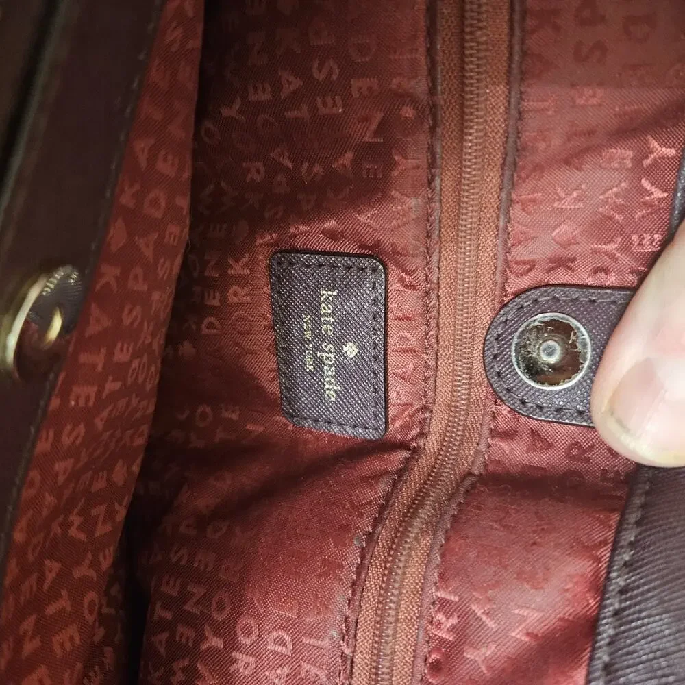 KATE SPADE Laurel Way Evangelie‎ MOHAGANY Convertible Satchel Tote SEE VIDEO